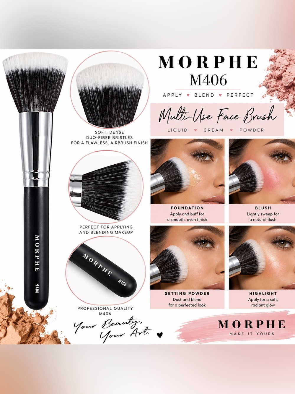 Morphe M406 Duo-Fiber Face Make up Brush